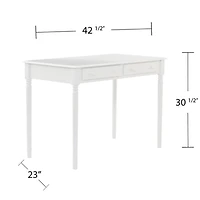 White Classic 2-Drawer Wood Desk