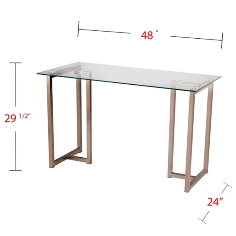 Champagne Iron and Glass Desk