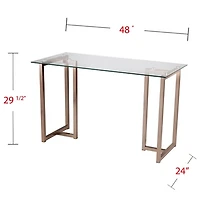 Champagne Iron and Glass Desk