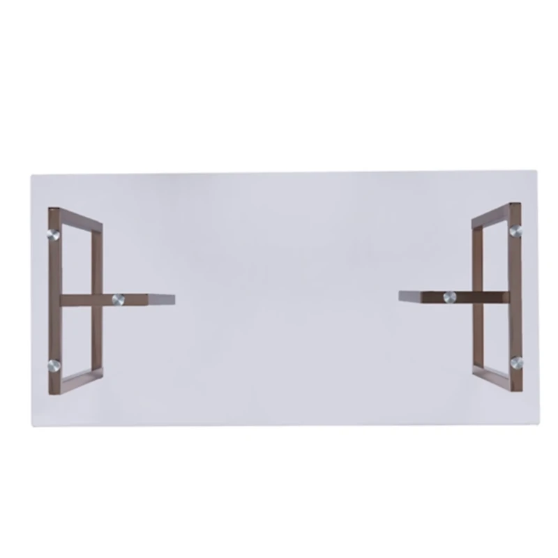 Champagne Iron and Glass Desk