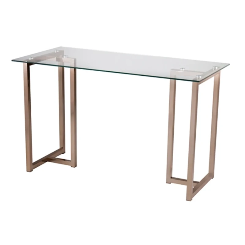 Champagne Iron and Glass Desk