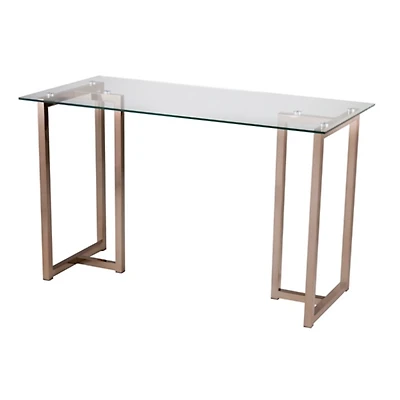Champagne Iron and Glass Desk