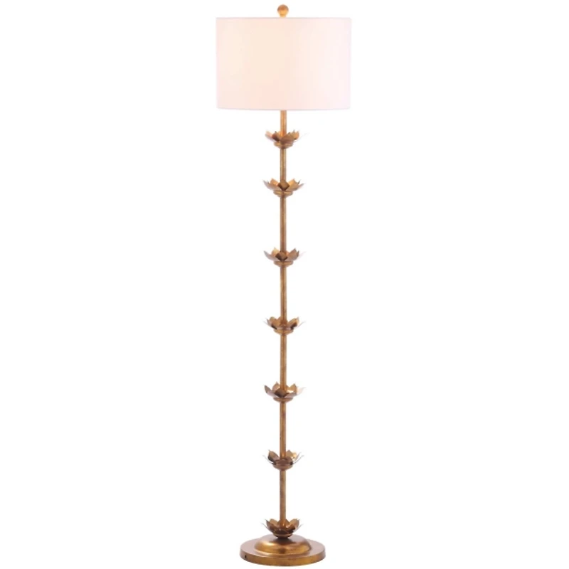 Gold Metal Floral Petals Floor Lamp