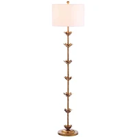 Gold Metal Floral Petals Floor Lamp