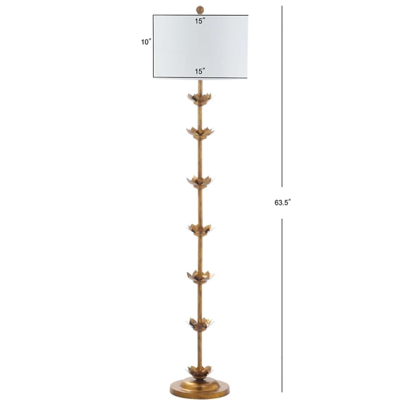 Gold Metal Floral Petals Floor Lamp