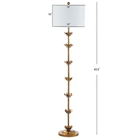 Gold Metal Floral Petals Floor Lamp