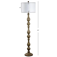 Brown Carved Spindle Floor Lamp