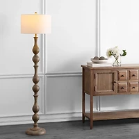 Brown Carved Spindle Floor Lamp