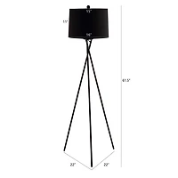 Black Metal Tripod Twist Floor Lamp