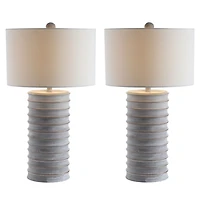 Whitewashed Gray Ridges Table Lamps, Set of 2