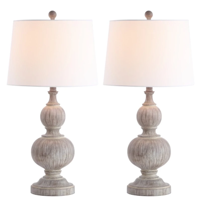 SAFAVIEH Whitewashed Brown 2-pc. Table Lamp Set