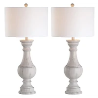 SAFAVIEH Distressed Ivory Wood Lamps, Set of 2