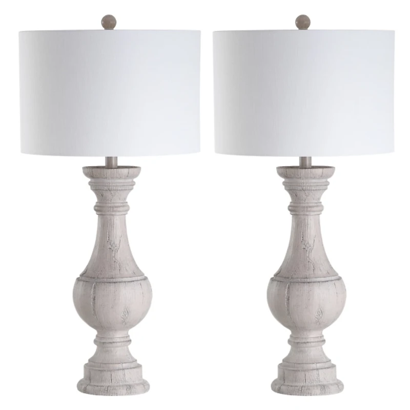 SAFAVIEH Distressed Ivory Wood Lamps, Set of 2