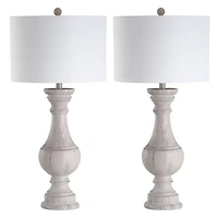SAFAVIEH Distressed Ivory Wood Lamps, Set of 2