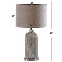 Silver Mercury Glass Ribbed Table Lamps, Set of 2