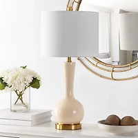 Glazed Ivory Glass Teardrop Table Lamp