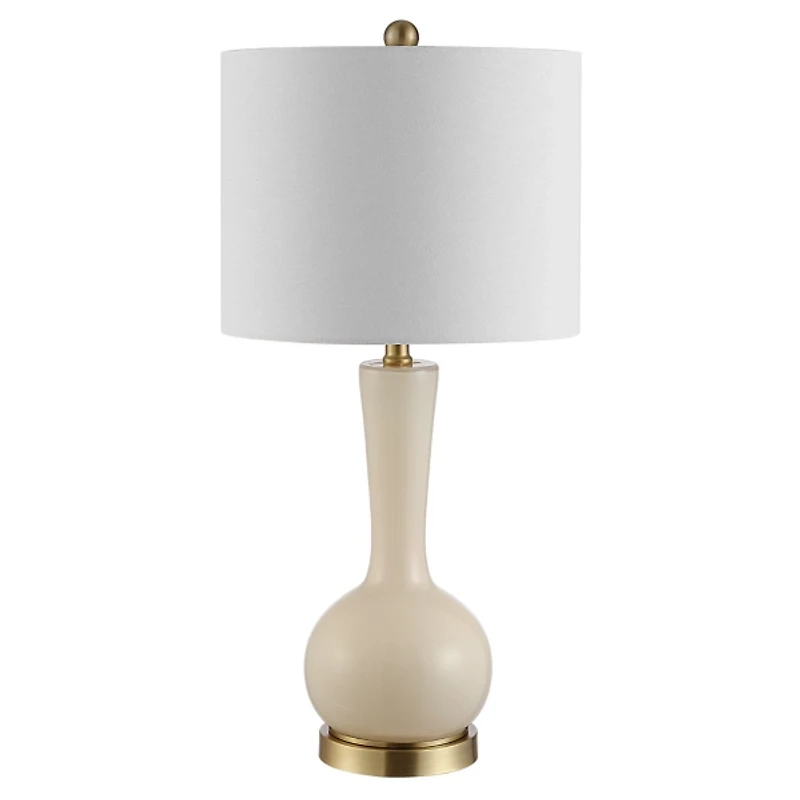 Glazed Ivory Glass Teardrop Table Lamp