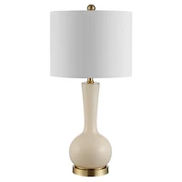 Glazed Ivory Glass Teardrop Table Lamp