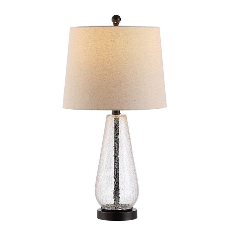Clear Crackle Glass Bronze Center Table Lamp