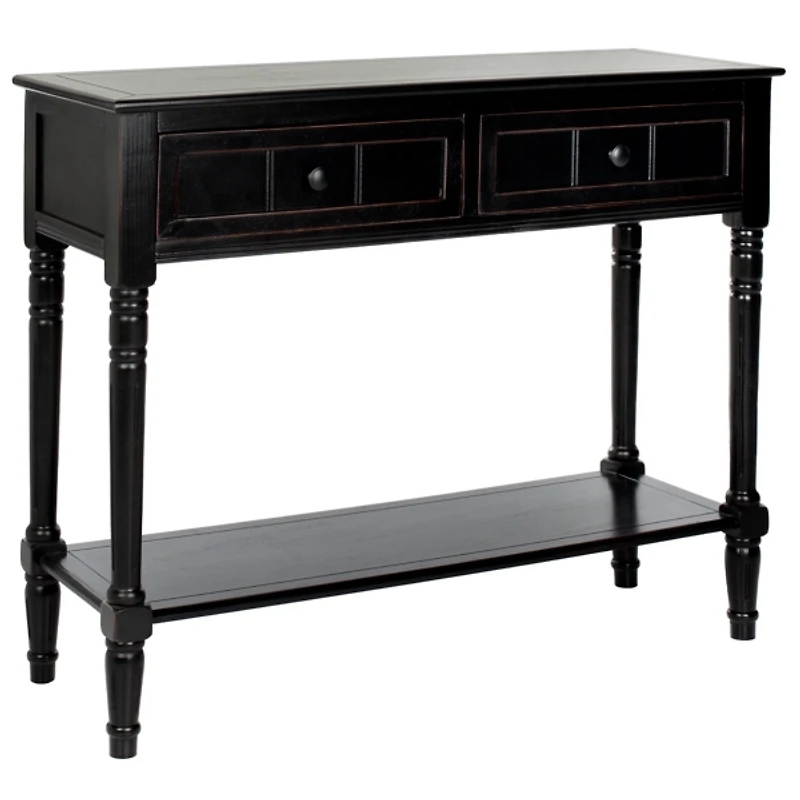 Distressed Wood 2-Drawer Console Table