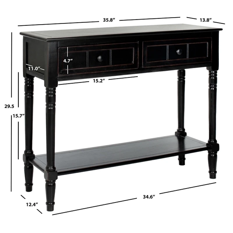 Distressed Wood 2-Drawer Console Table