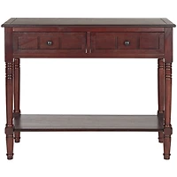 Distressed Brown Wood 2-Drawer Console Table