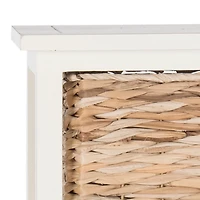 White Wood 5-Tier Basket Storage Shelf