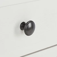 White Wood Side Table with Baskets