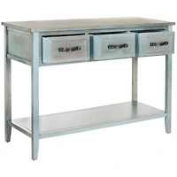 Distressed Light Blue 3-Drawer Console Table