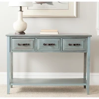 Distressed Light Blue 3-Drawer Console Table