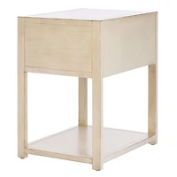 Cream Square Wood Nightstand