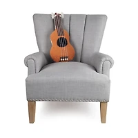 Ukulele Shaped Hooked Wool Pillow