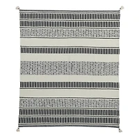 Coal Geometric Striped Throw
