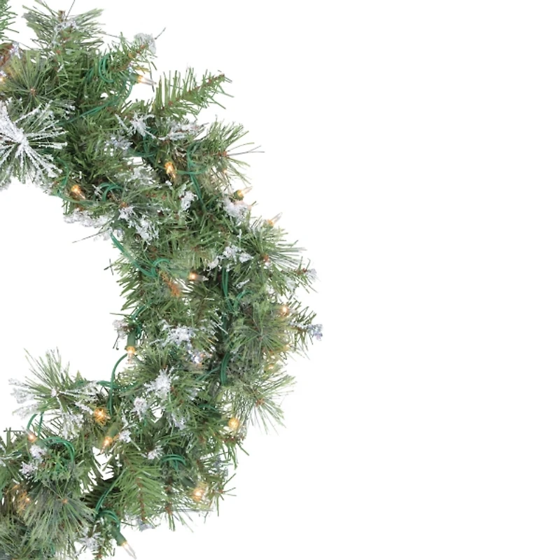 Pre-lit Snow Mountain Pine Wreath