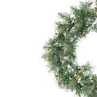 Pre-lit Snow Mountain Pine Wreath