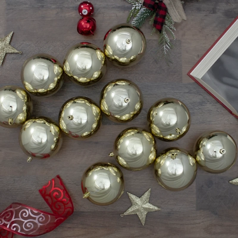 Shatterproof Shiny Gold 12-pc. Ornaments