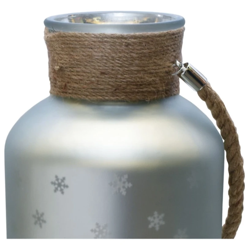 Matte Silver Christmas Tree Pillar Candle Holder