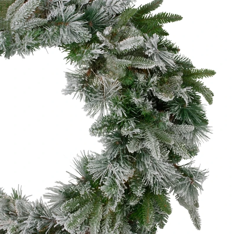 Flocked Rosemary Emerald Angel Pine Wreath
