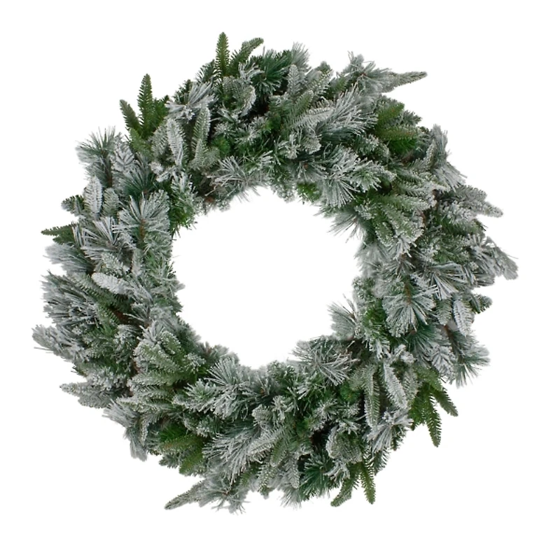 Flocked Rosemary Emerald Angel Pine Wreath