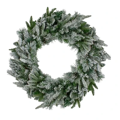 Flocked Rosemary Emerald Angel Pine Wreath