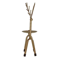 Gold Reindeer Pillar Candle Holder, 10 in.