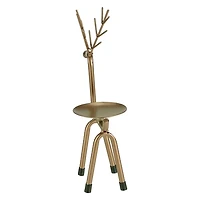 Gold Reindeer Pillar Candle Holder, 10 in.