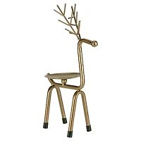 Gold Reindeer Pillar Candle Holder, 10 in.