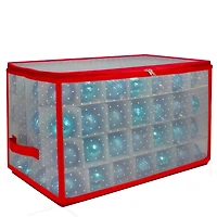 Clear and Red Zip 112-pc. Ornament Storage Box