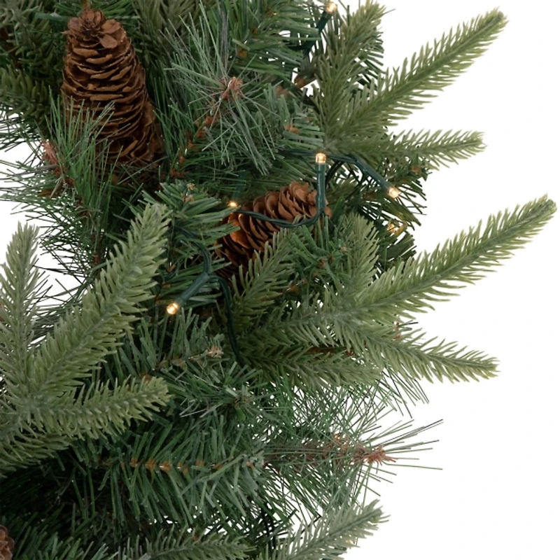 Pre-Lit Mixed Pinecones Wreath