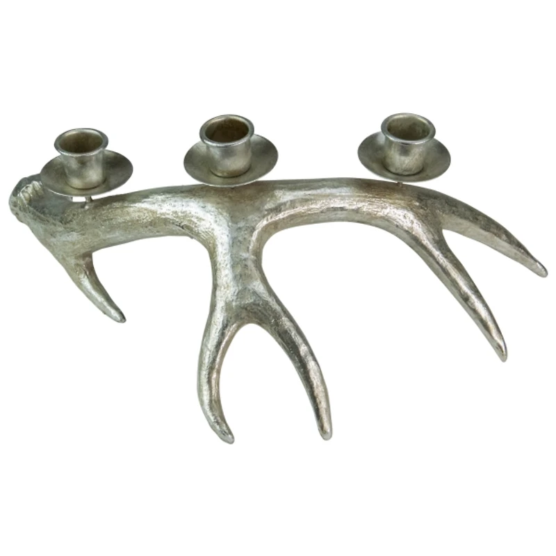 Champagne Deer Antler Taper Candle Holder