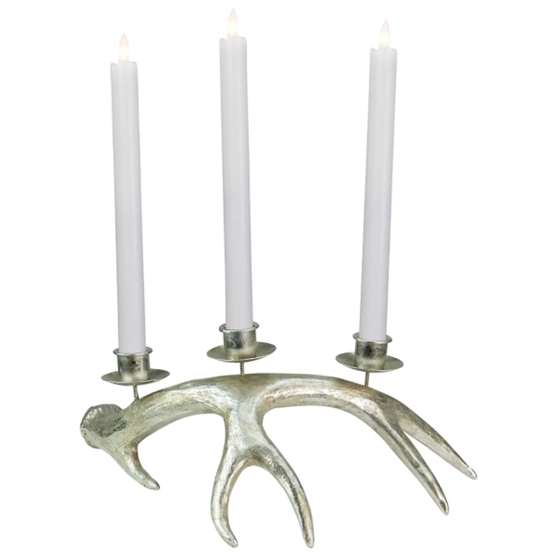 Champagne Deer Antler Taper Candle Holder