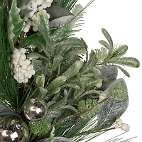 Mixed Foliage and White Berry Wreath