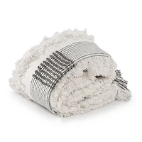 Spencer Gray and White Plaid Throw