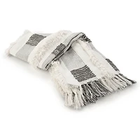 Spencer Gray and White Plaid Throw